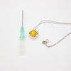 Gift Box - Aroma Necklace White Gold - Planet Jovian Gold (Golden Yellow) + Purify Oil Blend