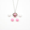 Gift Box - Love Heart White Gold Aroma Necklace + Purify Oil Blend