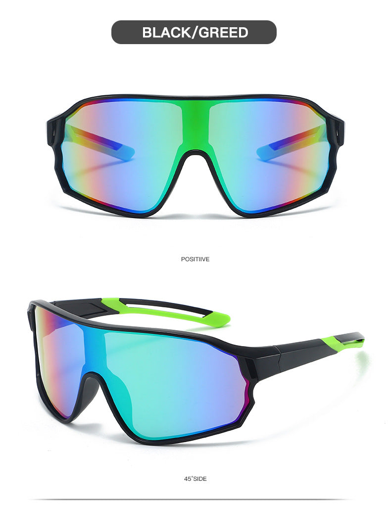 Fashionable Sports Sunglasses with Colorful Mirror Lenses - UV400 Protection for Cycling & Outdoor Activities  BLACK