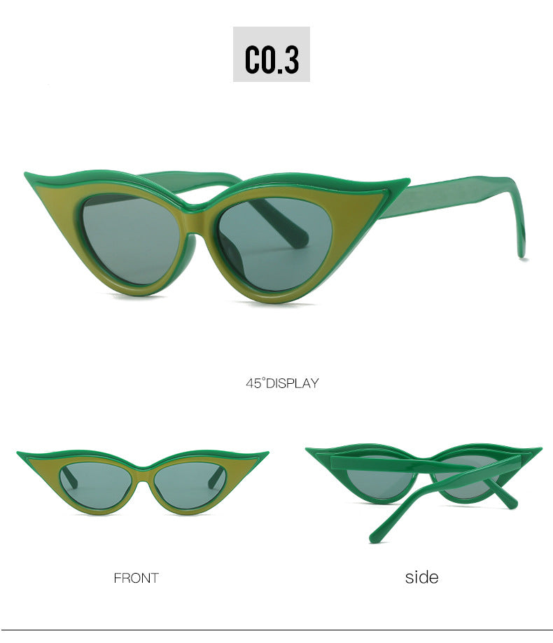 Retro Cat-Eye Sunglasses - Stylish Green Vintage Frames for Women