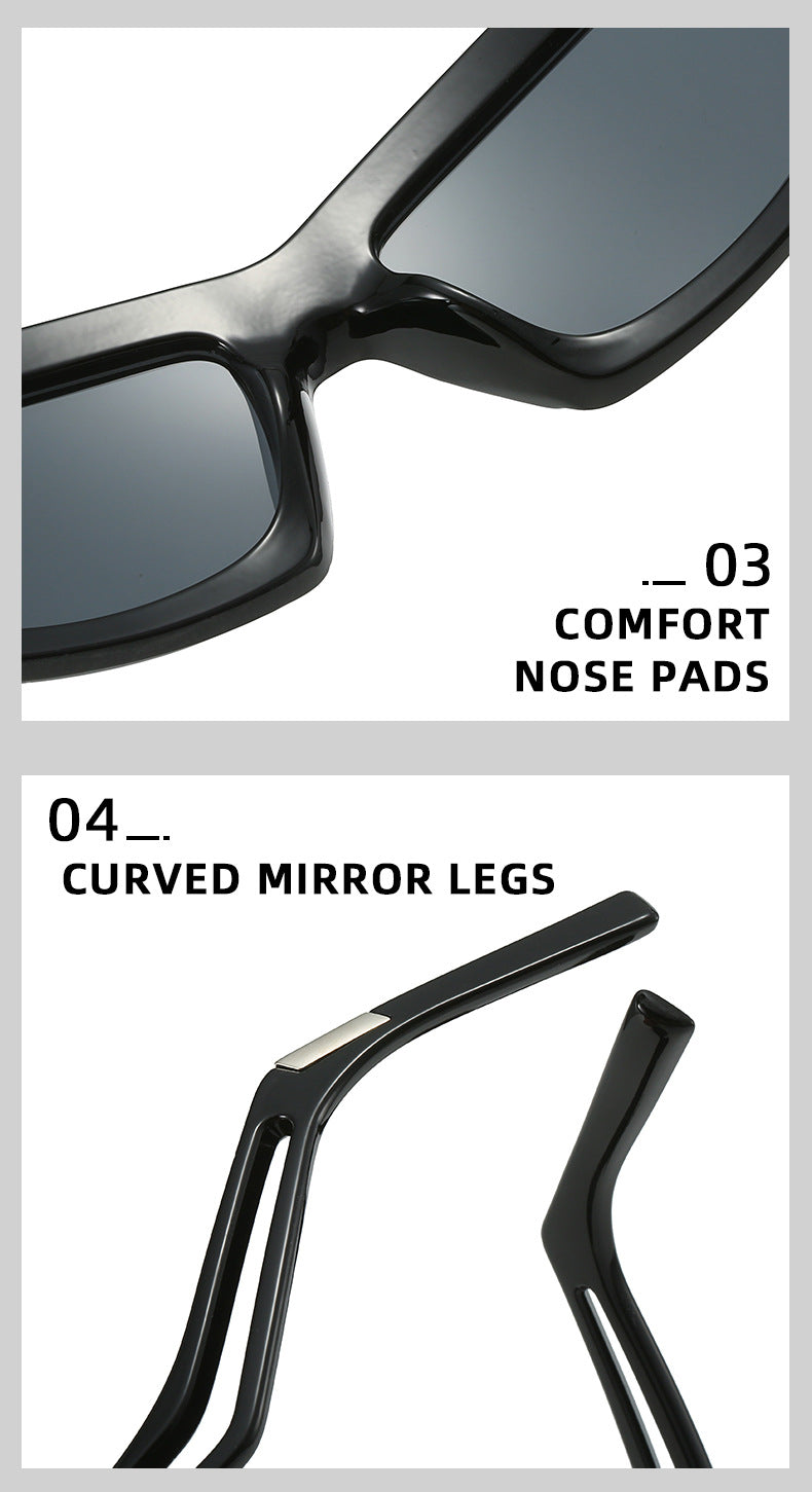 Futuristic Sports Wrap Man Sunglasses - Bold Black Frames with UV Protection