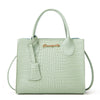 Elegant Crocodile Embossed Faux Leather Handbag - Green Tote with Dual Handle for Women 20*16*9cm
