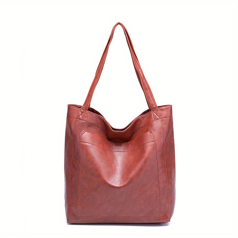 Vintage Genuine Leather Tote Bag - Stylish and Spacious Everyday Shoulder Bag  (Brown)