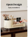 White Cosmetic Organizer - Rotating Desktop Makeup Brush Holder with Large Capacity Storage