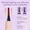 Pink Electric Heated Eyelash Curler, Portable Makeup Tool for Long-Lasting Lift and Style