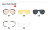 Transparent White Tablets Unisex Oversized Aviator Metal Frame Sunglasses - Retro Fashion Eyewear with AC Lenses