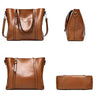 Brown Fashionable Soft Leather Women's Handbag, Large Capacity Shoulder & Crossbody Tote, Casual Bucket Bag