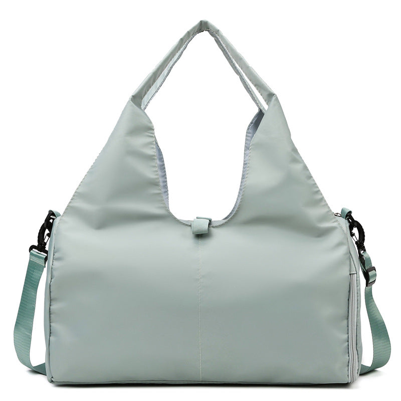 Light Green Oxford Fabric Women's Shoulder Bag, Large Capacity Yoga & Gym Bag with Separate Shoe Compartment - Stylish & Functional Sport Bag