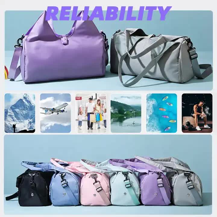 Grey Oxford Fabric Women's Shoulder Bag, Large Capacity Yoga & Gym Bag with Separate Shoe Compartment - Stylish & Functional Sport Bag