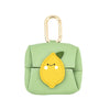 Lemon Pattern Green Cute Multifunctional Mini Leather Coin Purse with Keychain for Lipstick, Bluetooth Earbuds, and Small Essentials