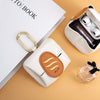 Lemon Pattern Green Cute Multifunctional Mini Leather Coin Purse with Keychain for Lipstick, Bluetooth Earbuds, and Small Essentials