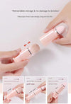 White 8-in-1 Retractable Mini Makeup Brush Set with Protective Cover – Compact Design for Travel and On-the-Go Touchups