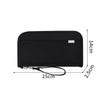 Black Portable RFID Blocking Travel Passport Holder with Large Capacity