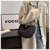 Black With Colored Suspenders Large Capacity Canvas Shoulder Bag - Casual Crossbody Dumpling Bag
