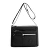 Lightweight Nylon Crossbody Shoulder Bag - Black, Adjustable Strap, Multi-Pocket Design