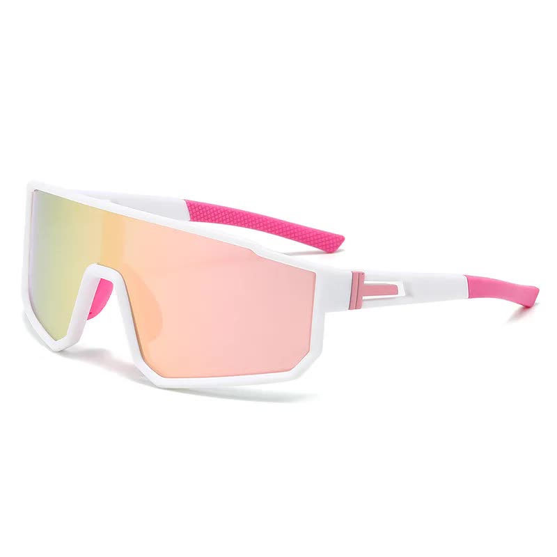 UV400 Sports Sunglasses with Polarized TAC Lens - White/Pink