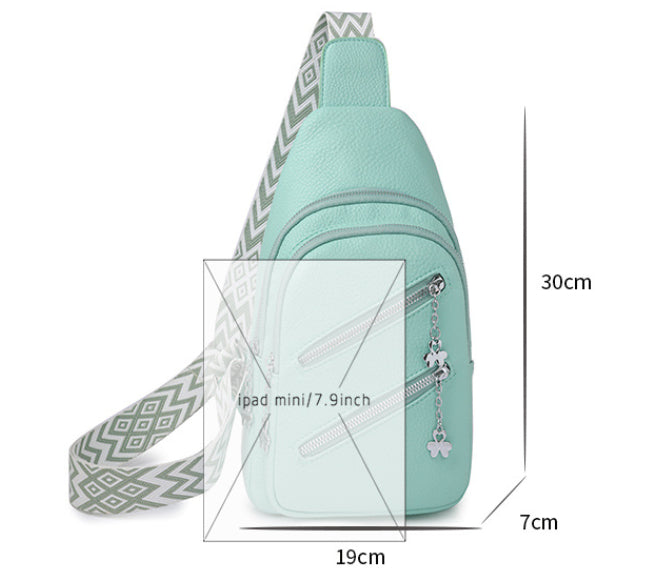 Waterproof Crossbody Sling Bag with Adjustable Strap - Mint Green