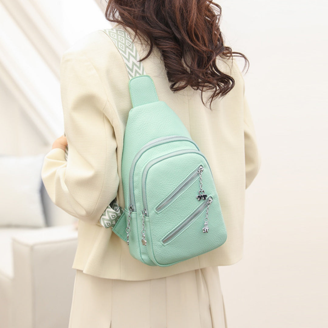 Waterproof Crossbody Sling Bag with Adjustable Strap - Mint Green