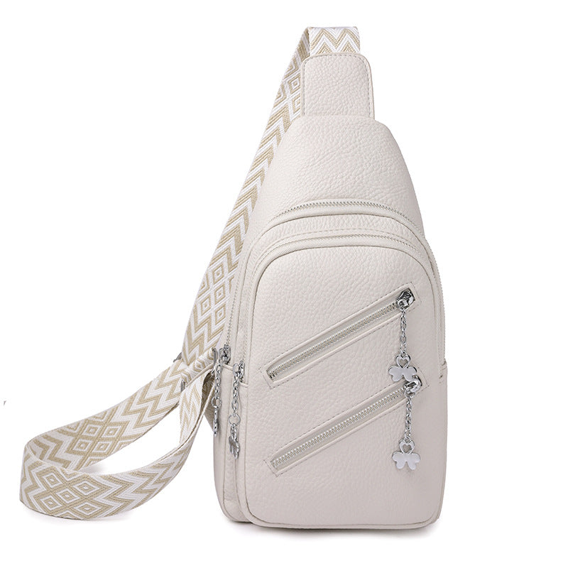 Waterproof Crossbody Sling Bag with Adjustable Strap - White