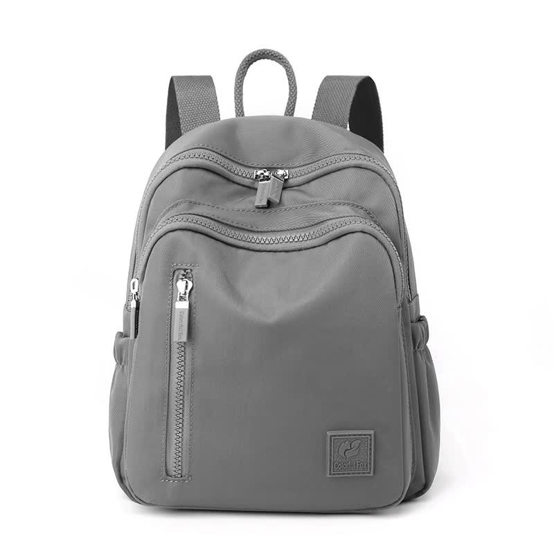 Gray Mini Nylon Multi-Compartment Backpack - Lightweight and Stylish Everyday Bag