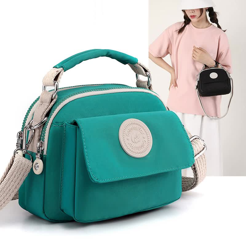 Green Compact Nylon Crossbody Bag - Stylish and Versatile Shoulder Purse