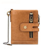 Brown Genuine Leather Tri-Fold Wallet - Fashionable Multi-Card Men's and Women's Wallet