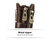 Brown Genuine Leather Tri-Fold Wallet - Fashionable Multi-Card Men's and Women's Wallet