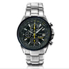 Black Dial Elegant Men's Quartz Chronograph Watch with 42mm Case and Perpetual Calendar