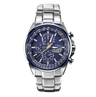 Steel strip blue surface Elegant Men's Quartz Chronograph Watch with 42mm Case and Perpetual Calendar
