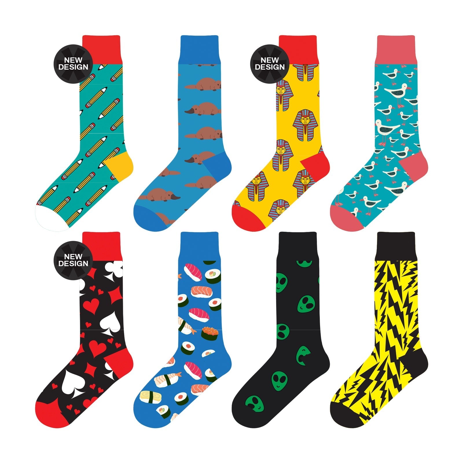 Colorful Socks - 8 Pairs Funny Colorful Dress Socks one Size 5-13 Men Socks Women Socks