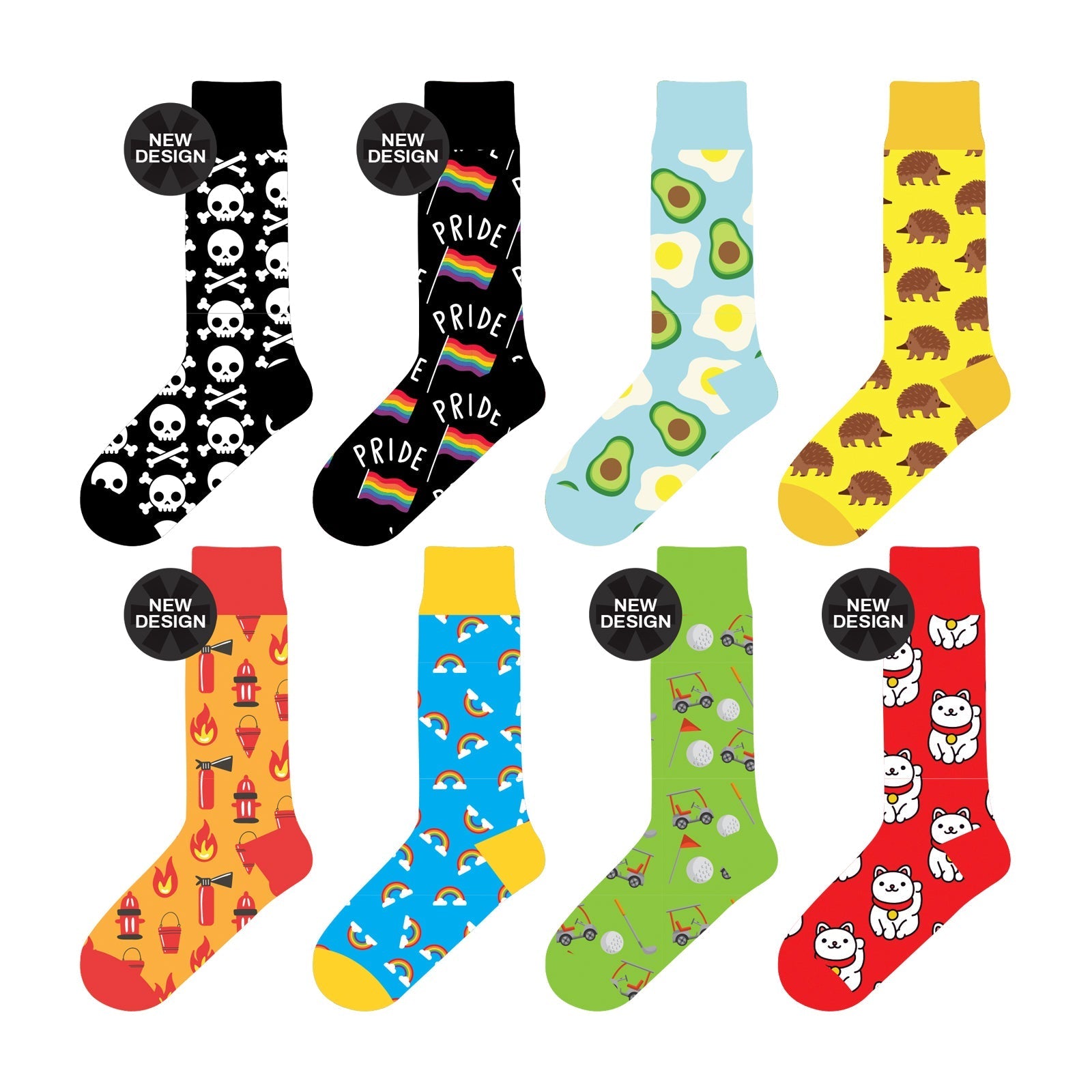 Colorful Socks - 8 Pairs Funny Colorful Dress Socks one Size 5-13 Men Socks Women Socks