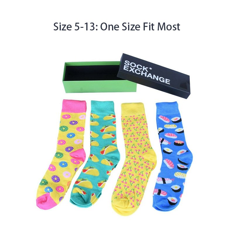 Novelty Fun Socks with Beautiful Gift Box 4PK