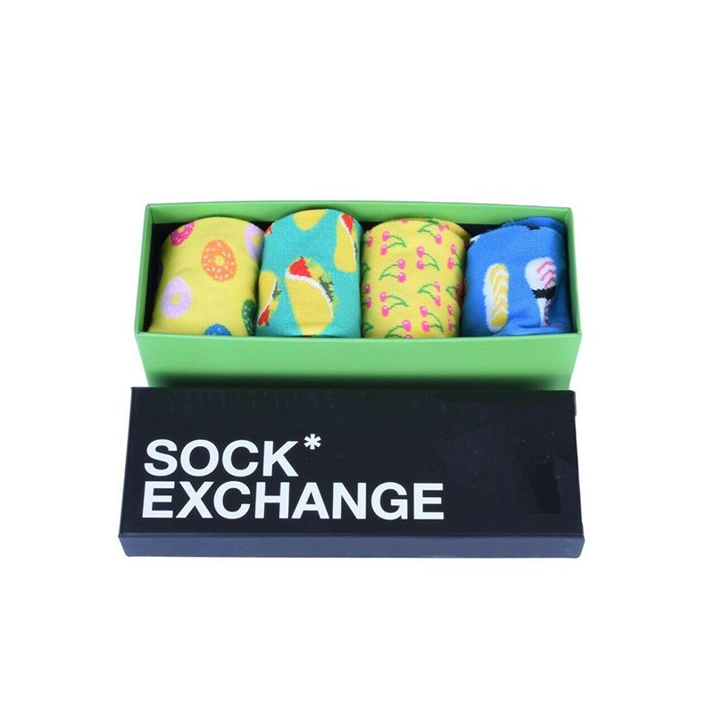 Novelty Fun Socks with Beautiful Gift Box 4PK